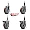 Service Caster 5'' Maroon Poly Wheel Swivel 3/4'' Expanding Stem Caster Set 2 Brakes, 4PK SCC-EX20S514-PPUB-MRN-2-PLB-2-34 - alternate 5